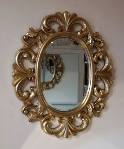 Lustro złote rama owalna ażurowa 66x80
