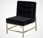 Elegancki fotel ze stali i weluru SREBRNO- CZARNY