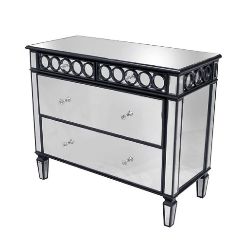 Komoda lustrzana srebrno czarna 102x86x46
