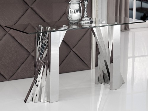 Designerska konsola srebrna 150x50x75