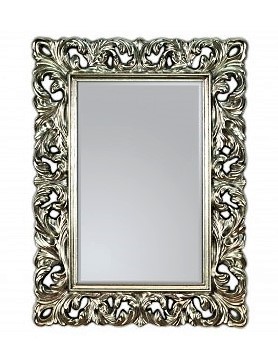 Lustro z ramą srebrną ażurowe 62x85