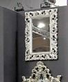 Lustro z ramą srebrną ażurowe 62x85