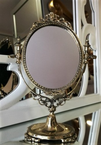 Mosiężne lusterko stojące 24x16