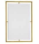 Prostokątne lustro z ramą ze złotej stali nierdzewnej 60x90