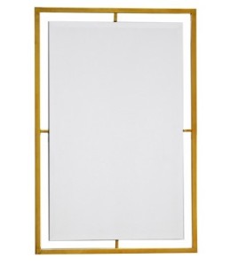Prostokątne lustro z ramą ze złotej stali nierdzewnej 60x90