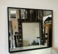 Lustro czarne wąska rama aluminiowa 70x80 