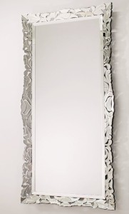 Lustro dekoracyjne z ozdobną ramą lustrzaną 80x180