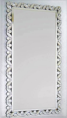 Fascynujące lustro z ramą z ozdobnych elementów kryształowych 90x174