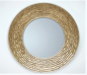 Lustro dekoracyjne z ramą szampańską złotą 100x100