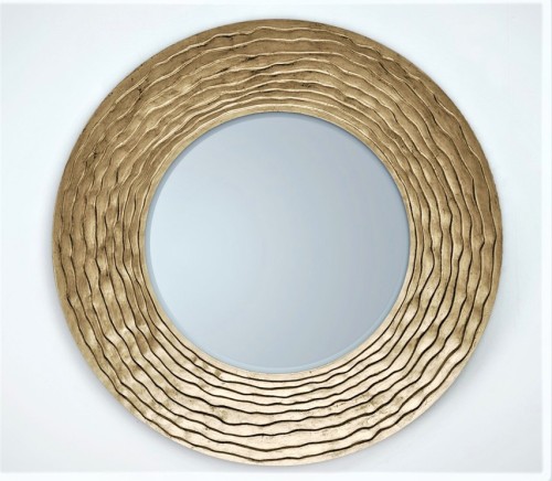 Lustro dekoracyjne z ramą szampańską złotą 100x100