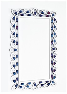 Prostokątne lustro z ozdobną ramą lustrzaną 75x116