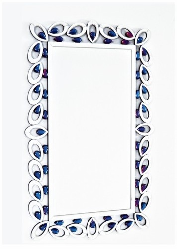 Prostokątne lustro z ozdobną ramą lustrzaną 75x116