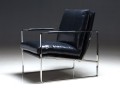 Designerski fotel ze stali nierdzewnej i skóry ekologicznej