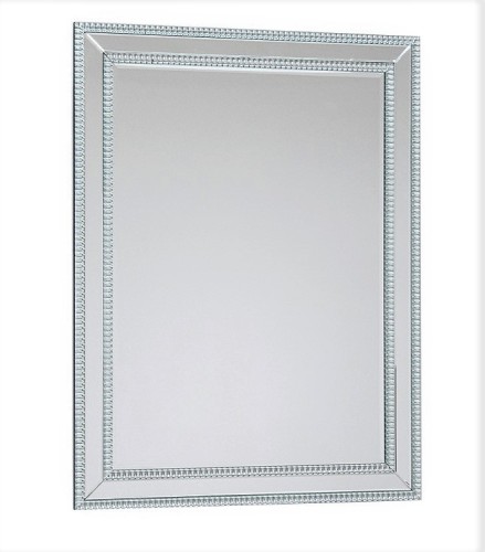 Lustro z ramą lustrzaną i kryształkami 75x100