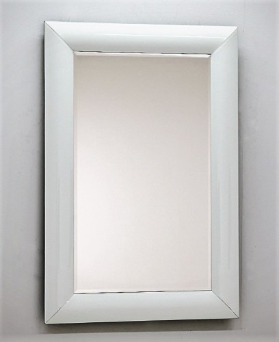 Lustro w giętej białej ramie 80x100
