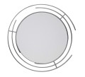 Designerskie lustro w srebrnej nierdzewnej ramie 90x90