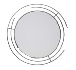 Designerskie lustro w srebrnej nierdzewnej ramie 90x90