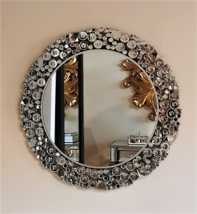 Lustro dekoracyjne kryształowe 70x70