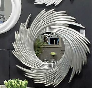 Designerskie lustro srebrne 95x95