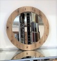 Lustro okrągłe z ramą dębową olejowaną NATUR 80x80