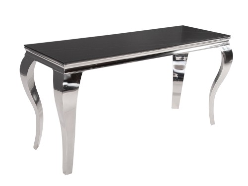 Stylowa konsola ze stali nierdzewnej i czarnego marmuru 150x75x50