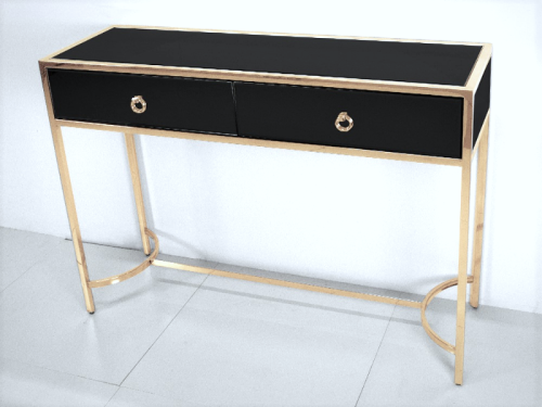 Konsola- toaletka w stylu glamour czarno złota