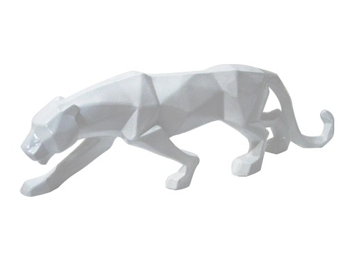 Figura dekoracyjna puma biała 44x24x9