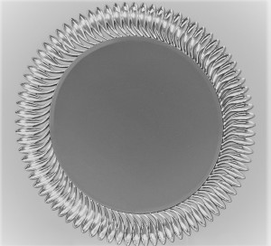 Okrągłe lustro w dekoracyjnej oprawie ze szklanych łezek 90x90