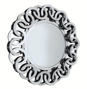 Lustro z ozdobną ramą lustrzaną 90x90