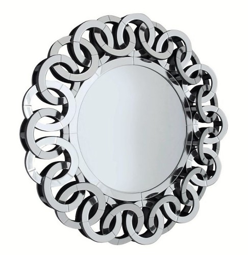 Lustro z ozdobną ramą lustrzaną 90x90