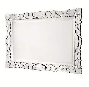 Lustro dekoracyjne z ozdobną ramą lustrzaną 80x130