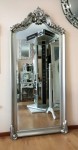 Duże stylowe lustro srebrne 92x200