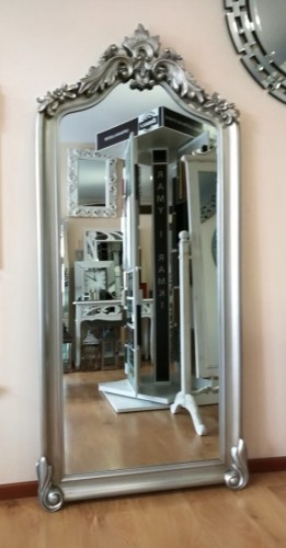 Duże stylowe lustro srebrne 92x200