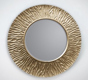 Lustro dekoracyjne z ramą szampańską złotą 100x100