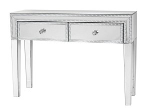 Toaletka lustrzana z szufladami i ozdobnymi kryształami 110x36x79