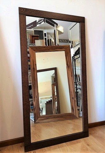 Lustro dębowe proste ciemny orzech SM7 80x150