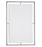 Prostokątne lustro z ramą ze srebrnej stali nierdzewnej 60x90