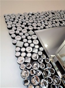 Duże lustro do przedpokoju z dekoracyjną ramą kryształową 80x180