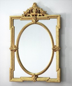 Lustro stylowe złote 66x103