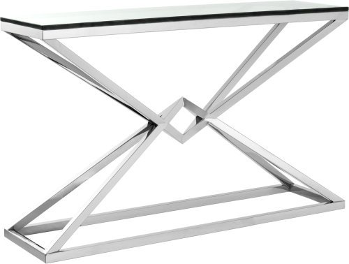 Designerska konsola ze stali i szkła Grand 120x40x80