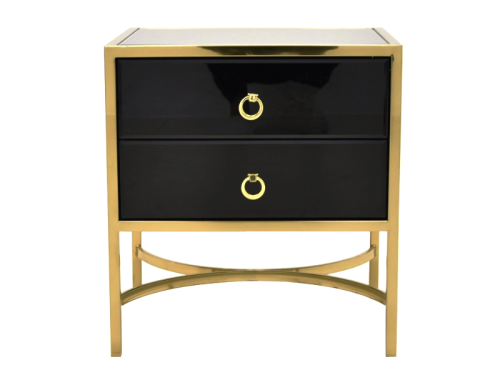 Szafka nocna w stylu glamour czarno złota