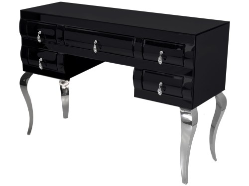Toaletka w stylu glamour czarna 120x42x80