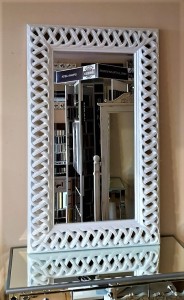 Lustro z dekoracyjną ramą białą 95x155