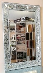 Lustro z ramą lustrzaną tłuczoną 75x120