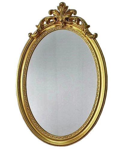 Lustro złote owalne 75x120