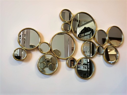 Dekoracja lustrzana złoto patynowane 65x115