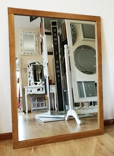  Lustro dębowe proste SM5 90x130, rama kolor nr 10 złoty dąb