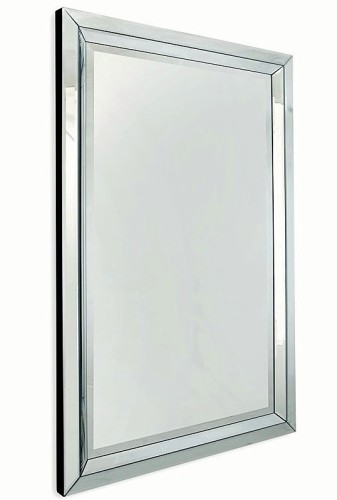 Prostokątne lustro w lustrzanej oprawie 75x120