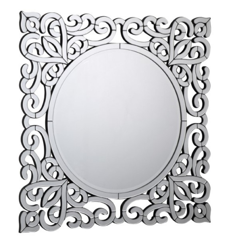 Kwadratowe lustro w pięknej oprawie z luster 100x100