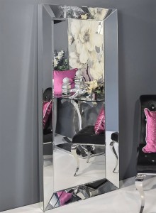 Lustro z ramą lustrzaną skośną 80x180